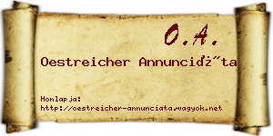 Oestreicher Annunciáta névjegykártya